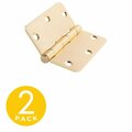 Global Door Controls 3.5 in. x 3.5 in. Satin Brass Surface Mount Removable Pin with 1/4 in. Radius Hinge, 2PK CP3535-R-US4-M